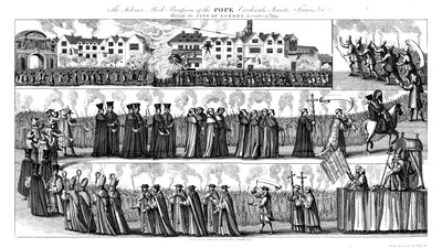 Die feierliche Spottprozession des Papstes von Francis Barlow